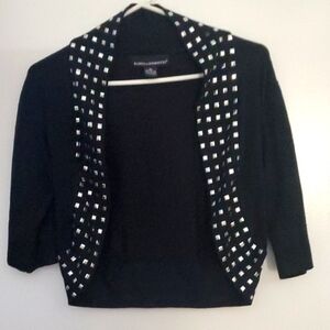 Isabella Rodriguez Black and White Cardigan Crop